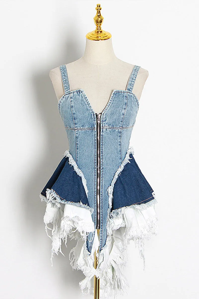 TD384 Denim Corset Cami Top