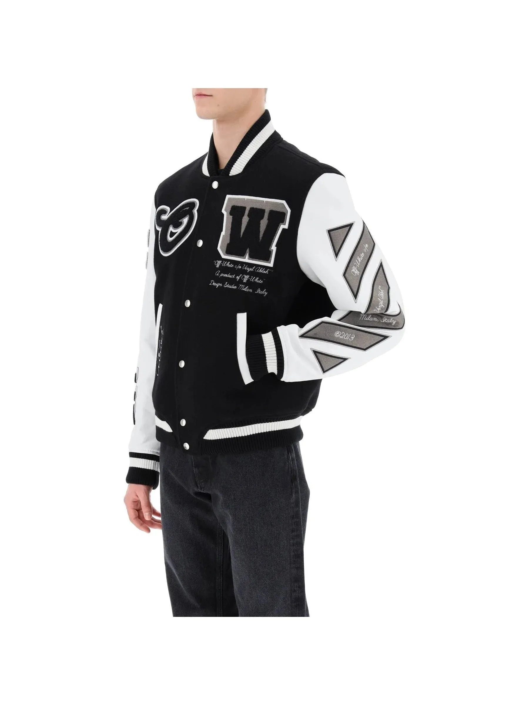 Varsity Wool Leather Bomber Jacket