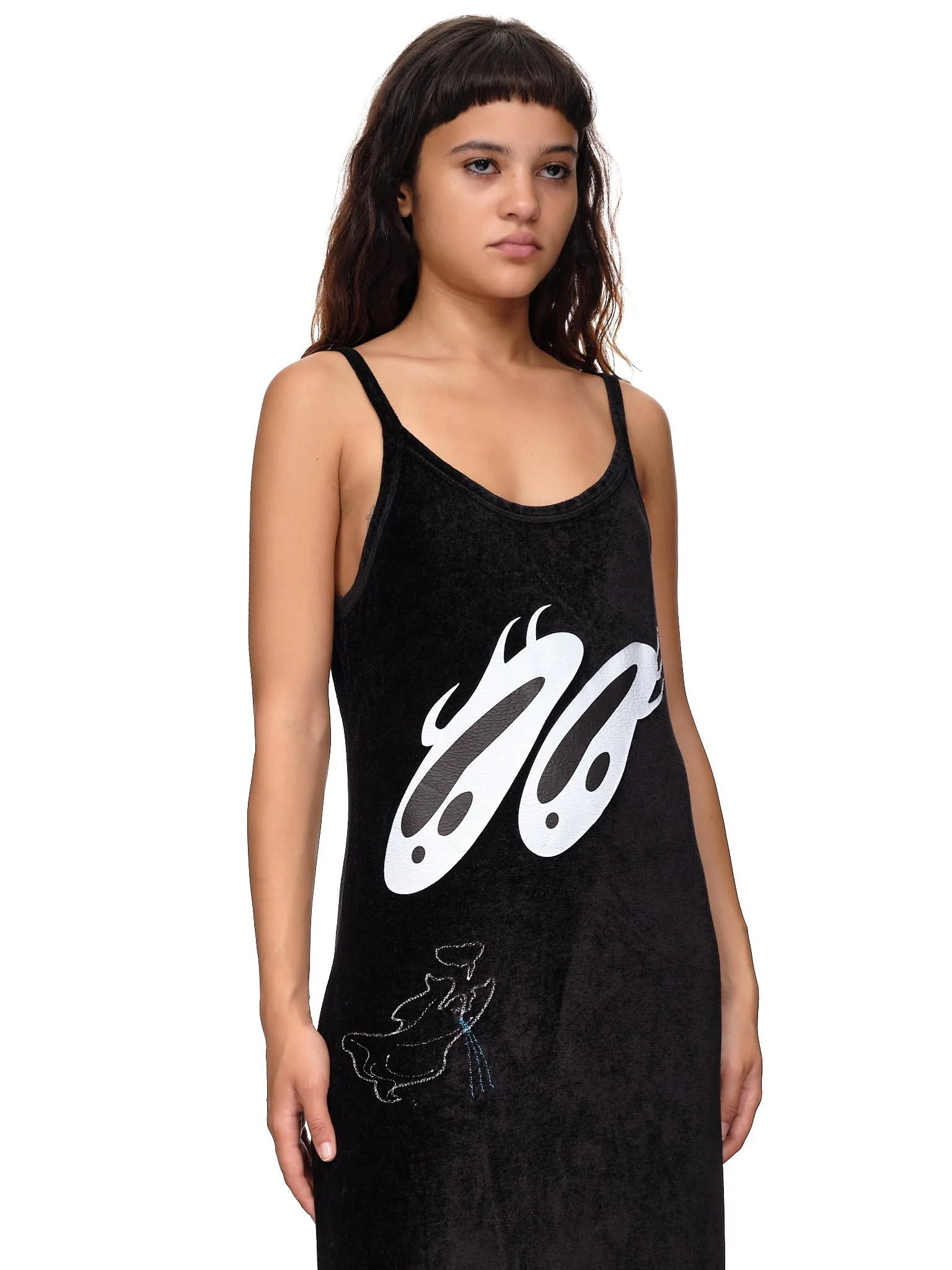 Velour Slip Dress (C20-P1-E-BLACK)