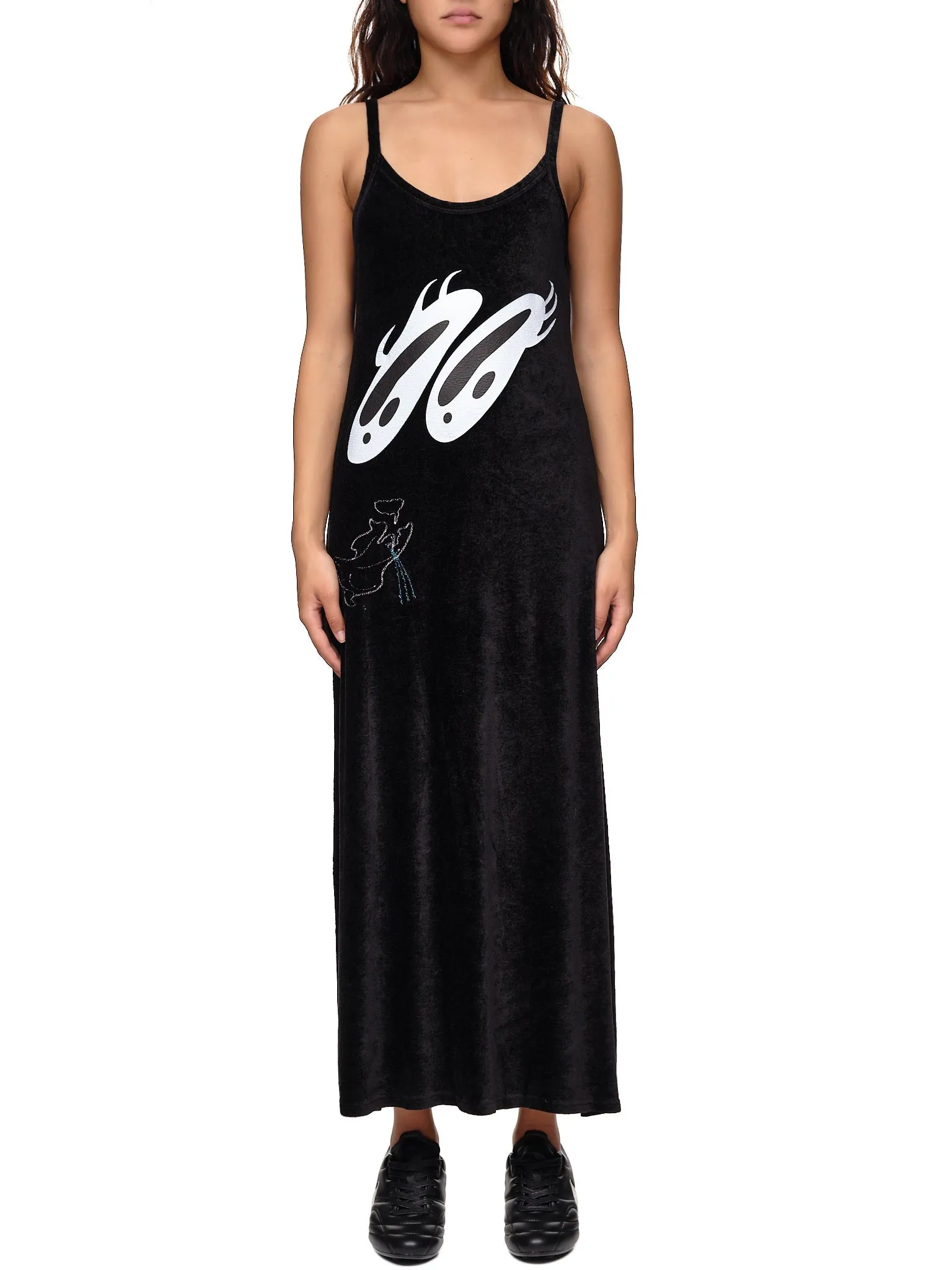 Velour Slip Dress (C20-P1-E-BLACK)