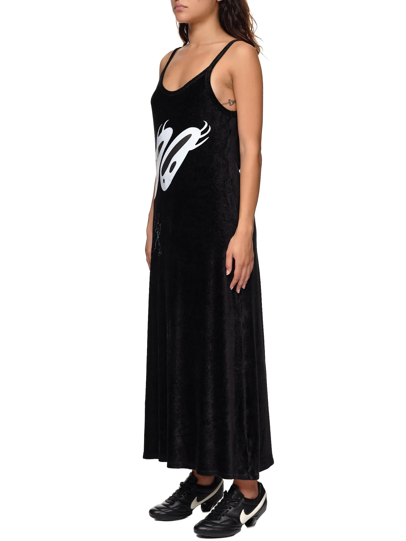 Velour Slip Dress (C20-P1-E-BLACK)