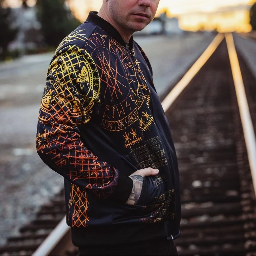 Viking Runes Bomber Jacket