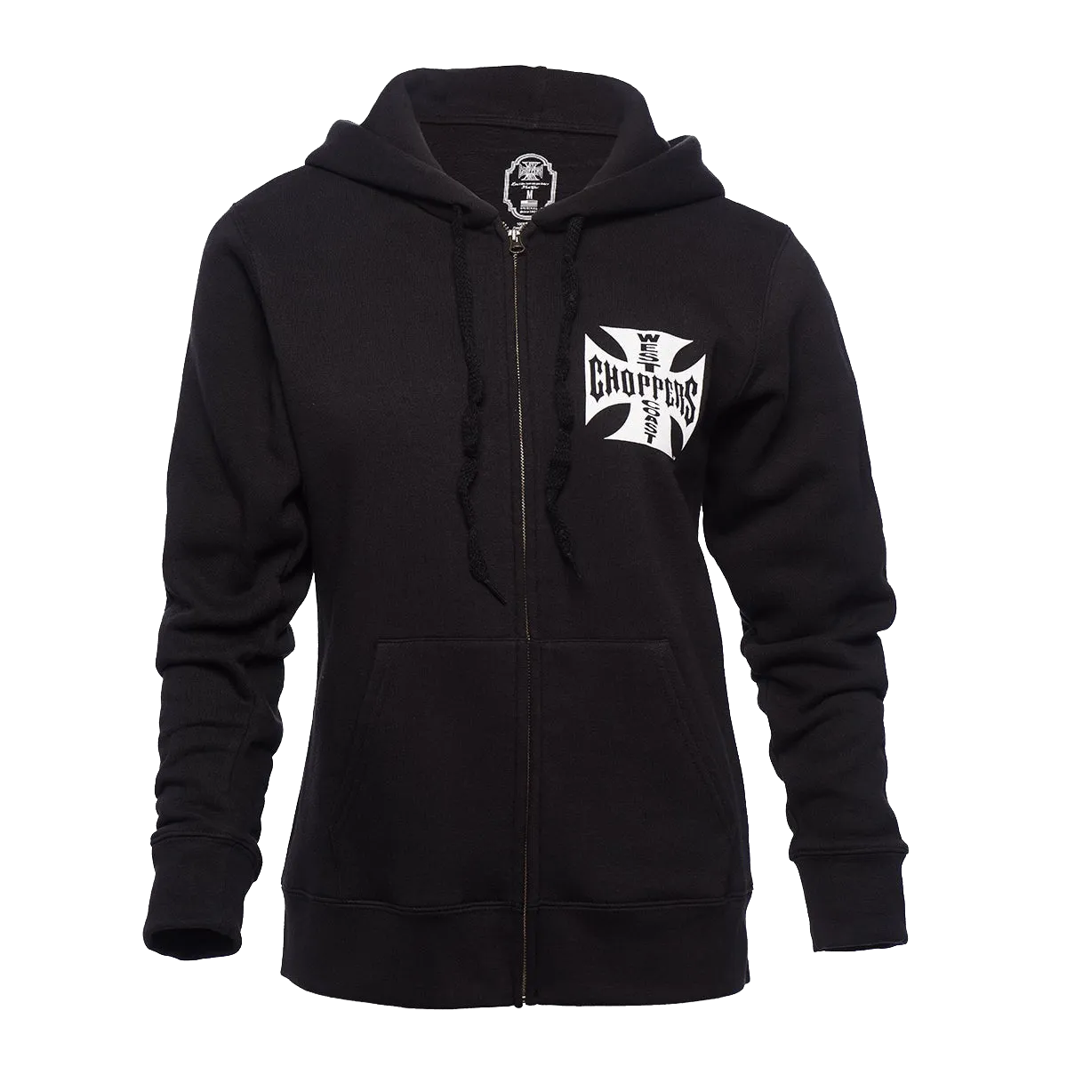 WCC LADIES CALSSIC LOGO ZIP HOODY - BLACK