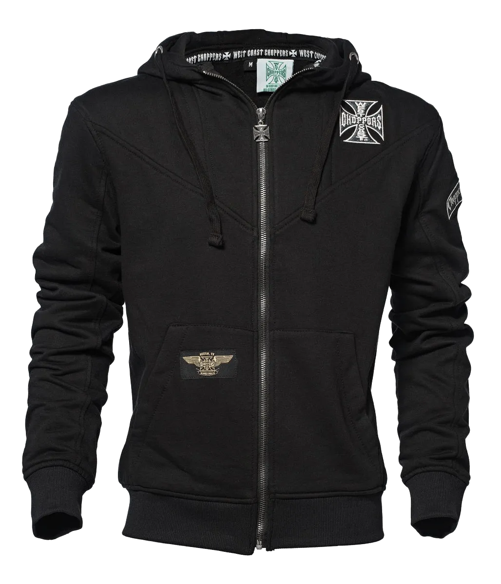 WEST COAST CHOPPERS OG CLASSIC PANEL ZIP HOODY - Black