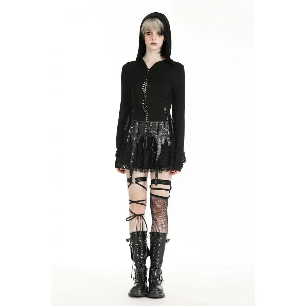 Women's Gothic Ripped Hoodies