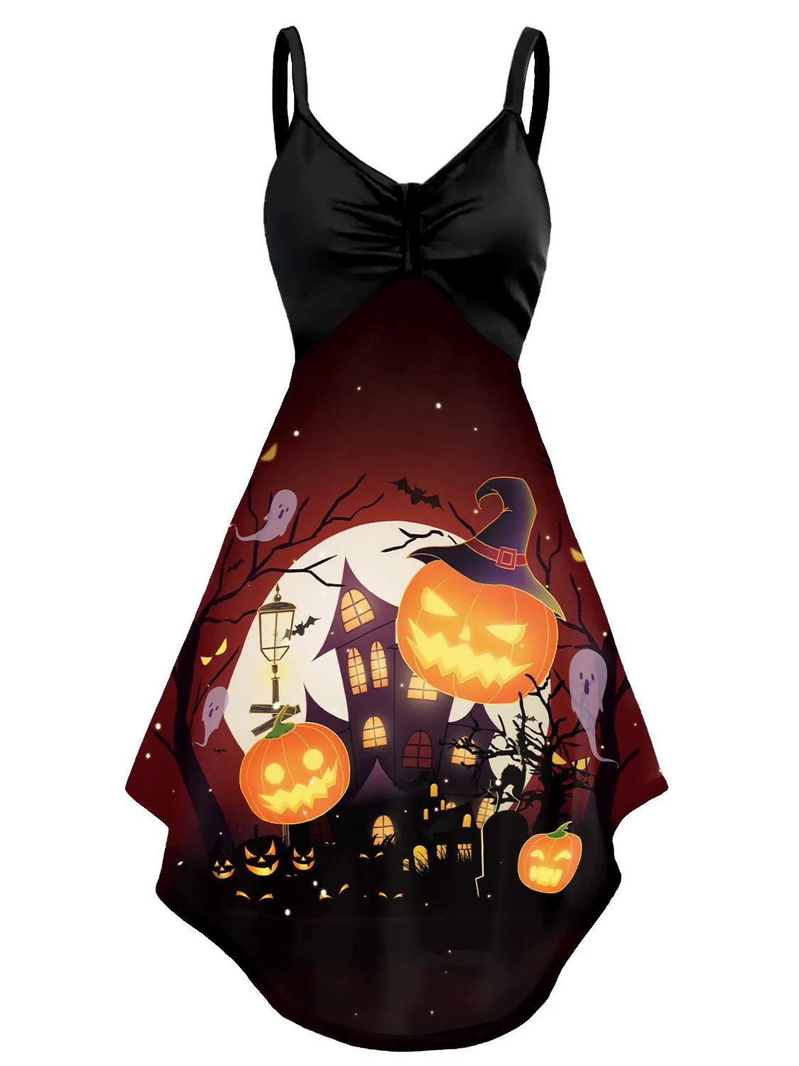 Women's Halloween Skull Head Printing Slip Dress