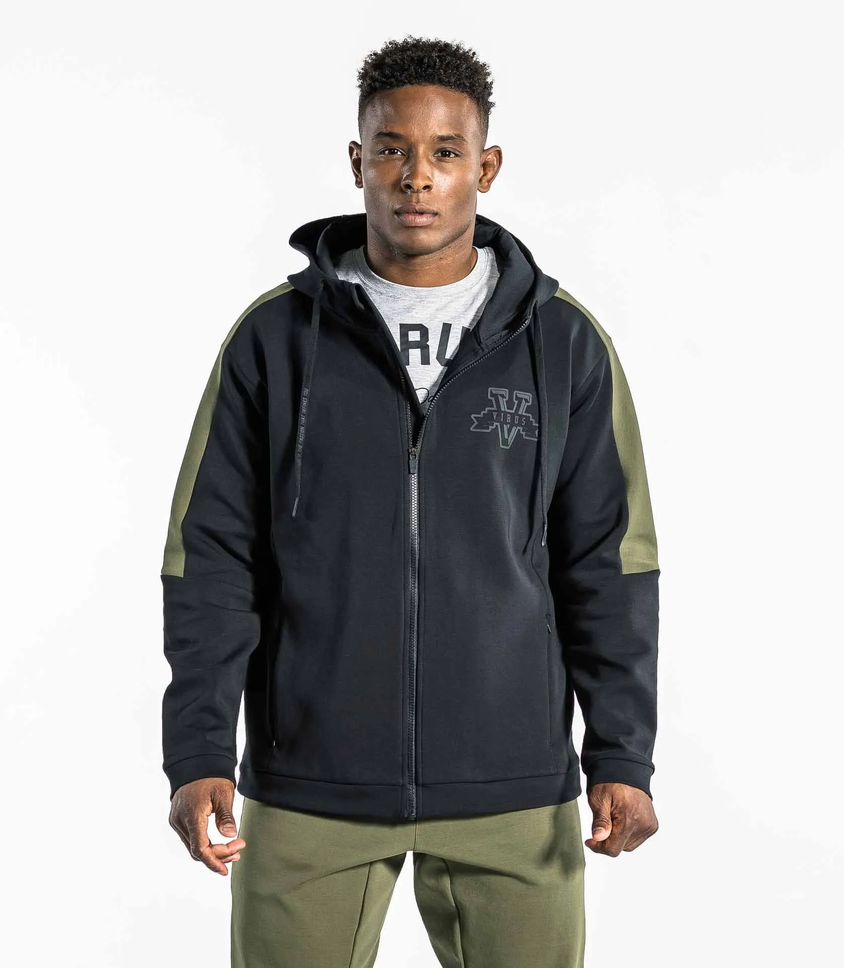 YUKON FULL-ZIP HOODIE - OD|GREEN/BLACK